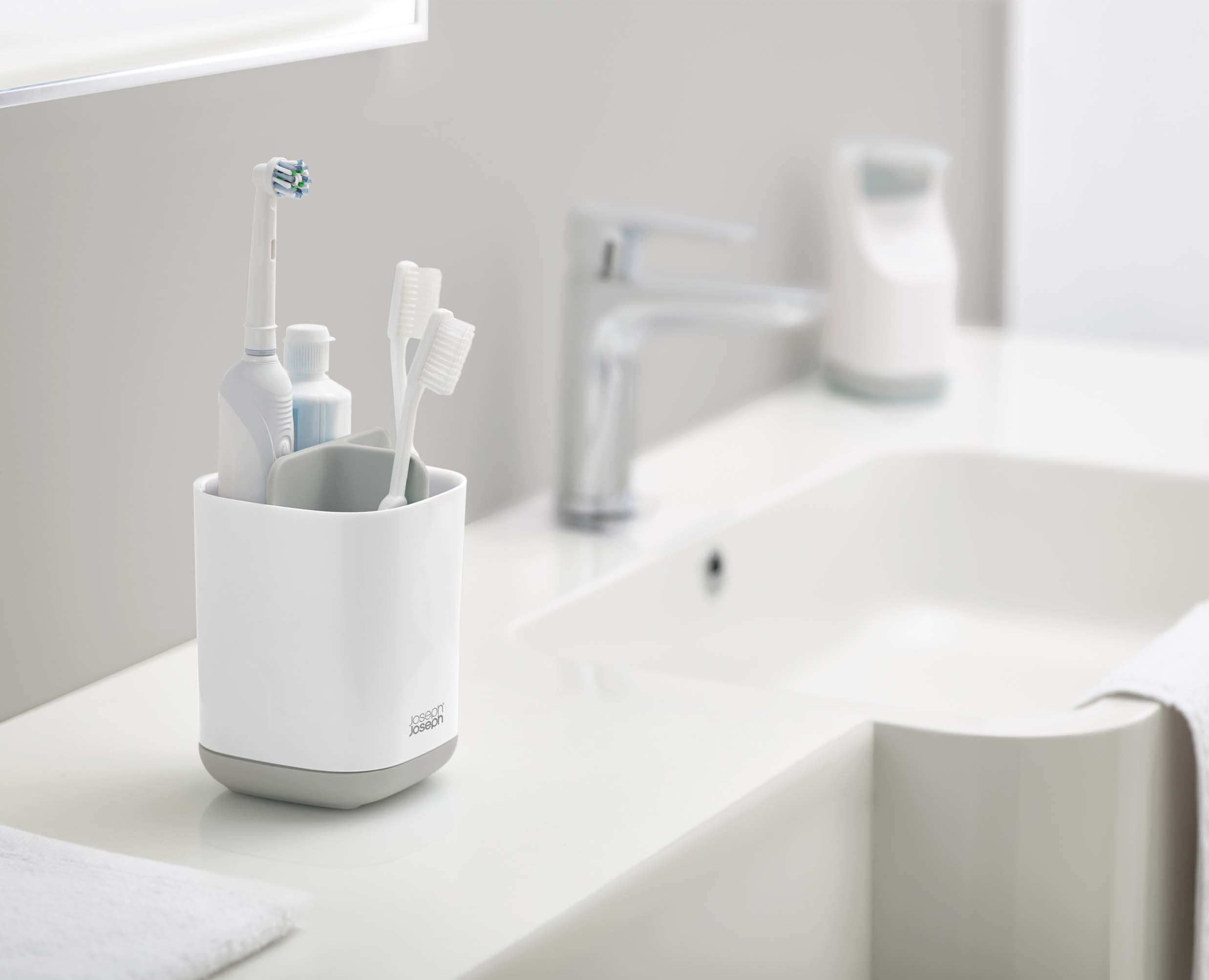 EasyStore Light Gray Toothbrush Holder - Image 3