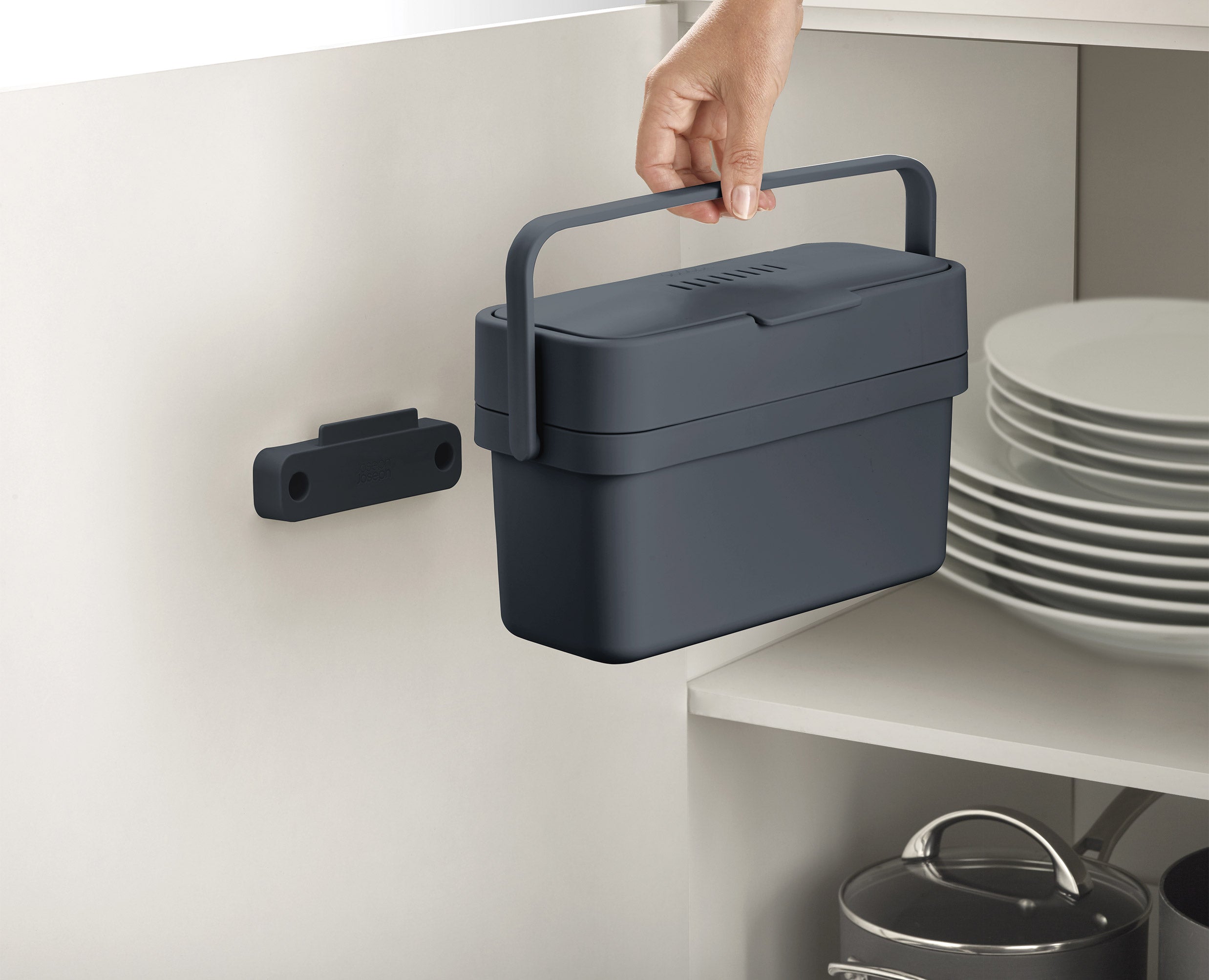 Compo 4L Gray Food Waste Caddy Starter Set - Image 6