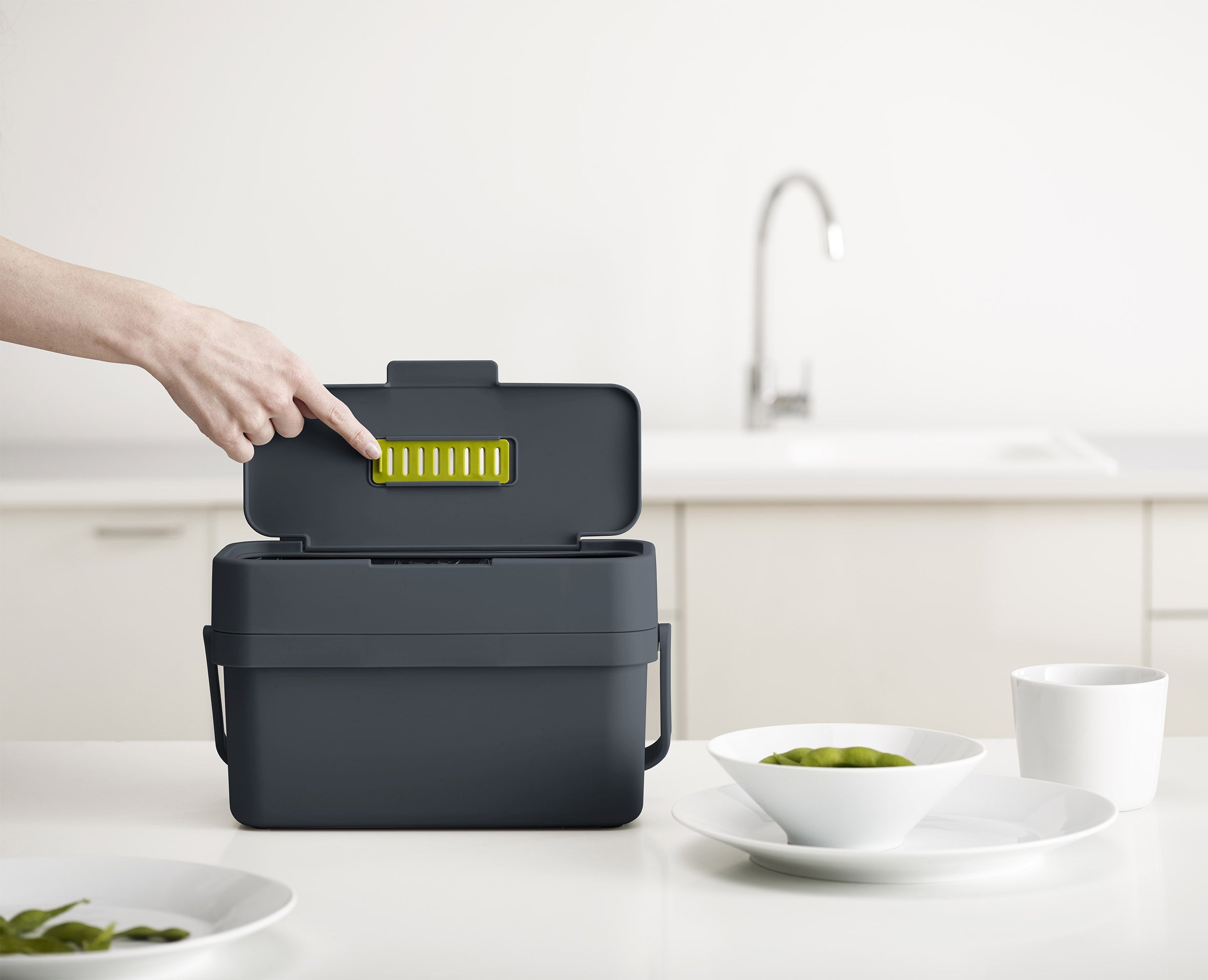 Compo 4L Gray Food Waste Caddy Starter Set - Image 2