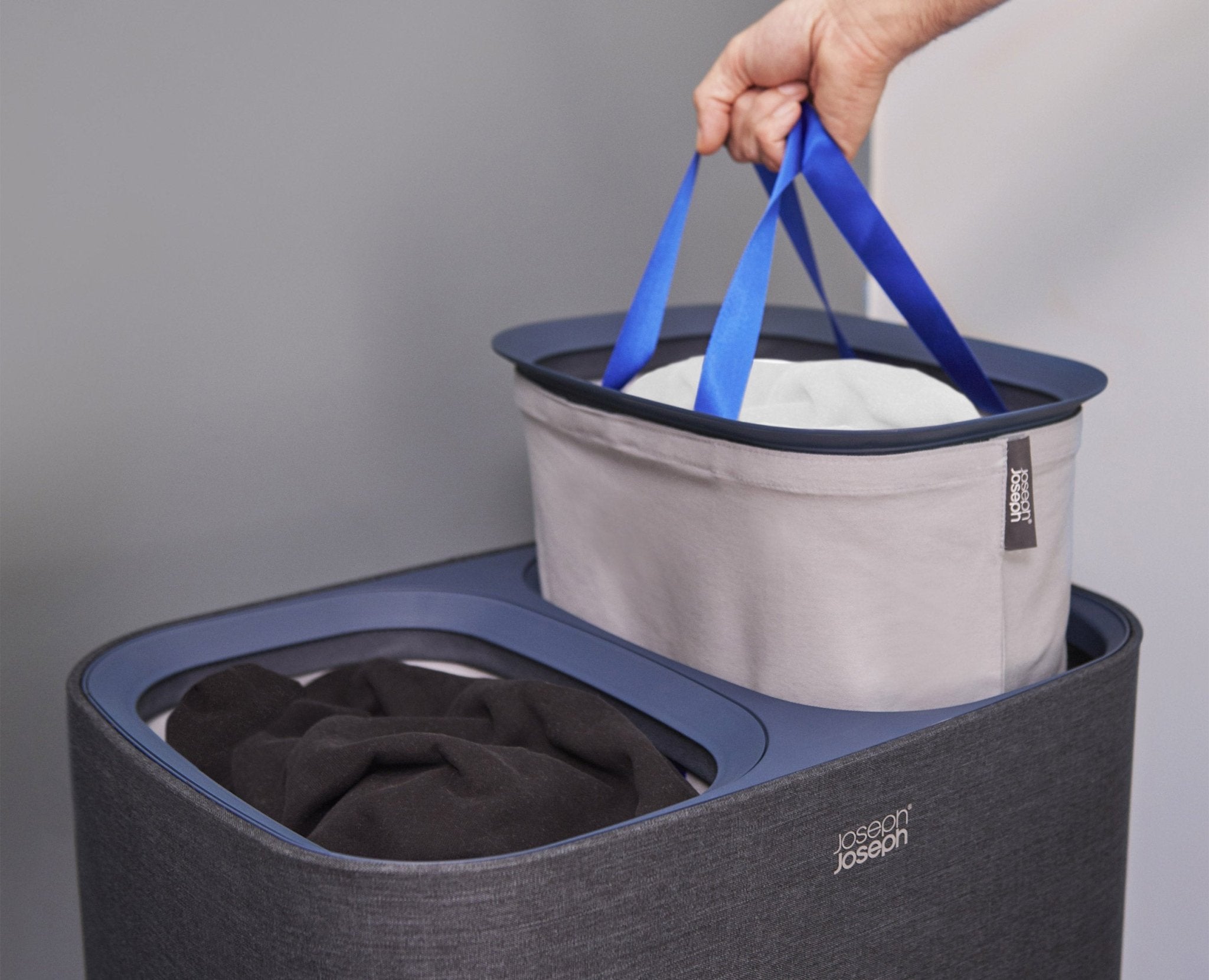 2-piece Black Tota Twin 90L & Hold-All 35L Laundry Basket Set - Image 2