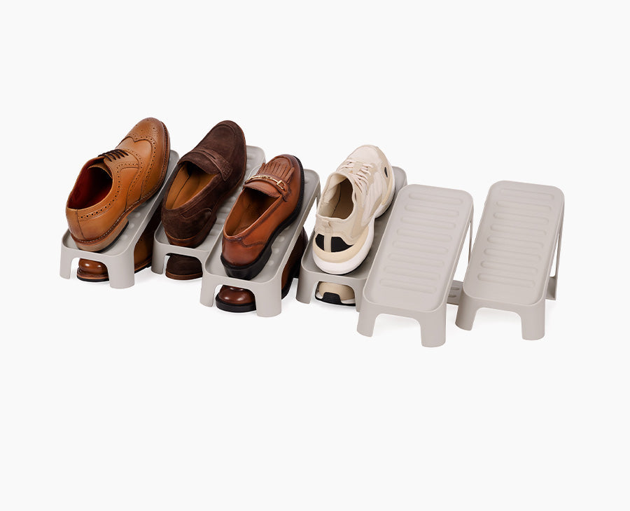 Shoe-In Compact 6-piece Ecru Shoe Caddy