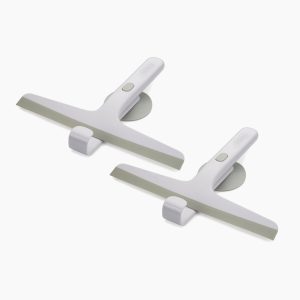 EasyStore  Pack of 2 Light Gray Shower Squeegees with Storage Hook