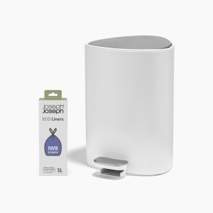 EasyStore  5L Gloss White Bathroom Trash Can Starter Set