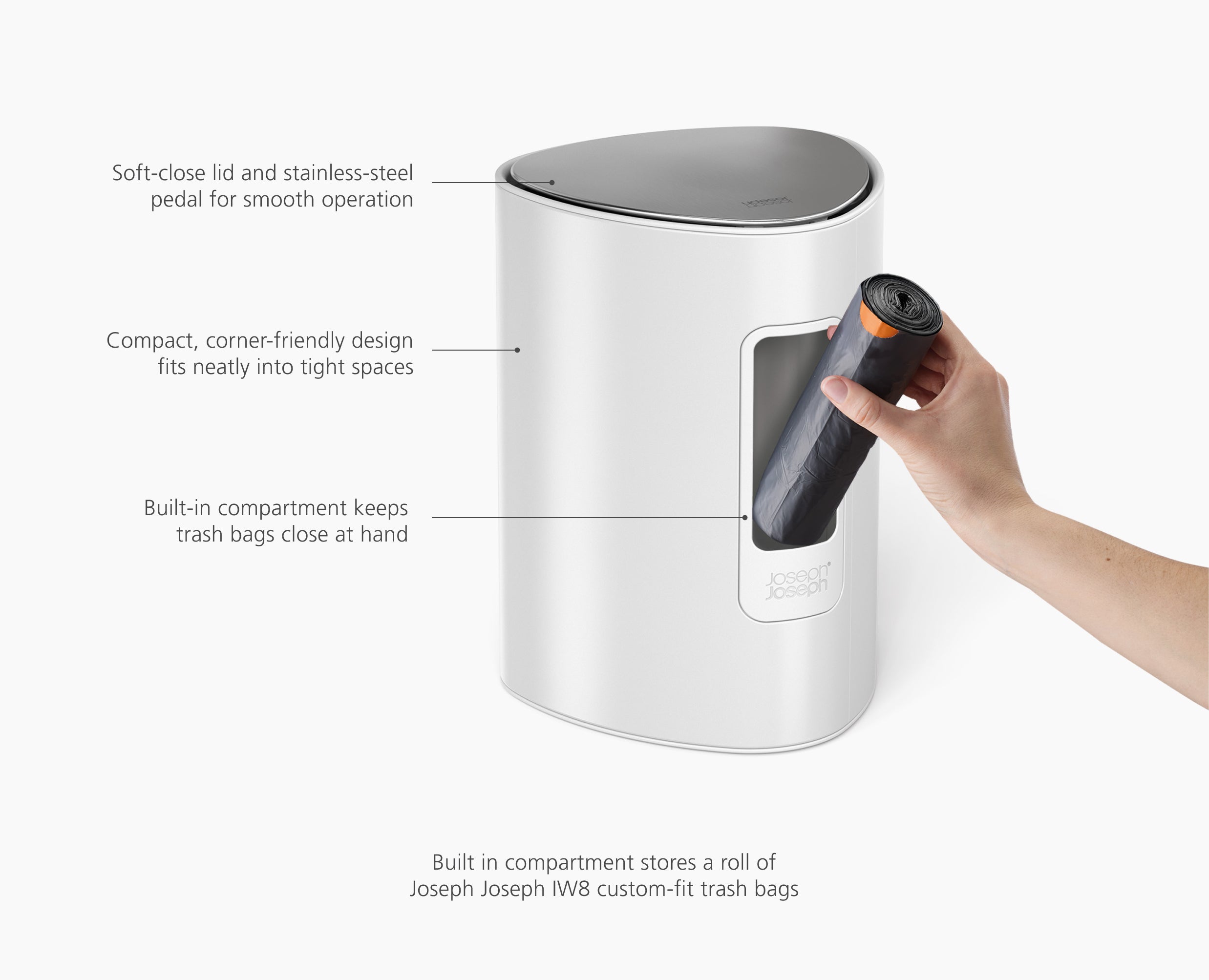 EasyStore  5L Gloss White Bathroom Pedal Trash Can - Image 6
